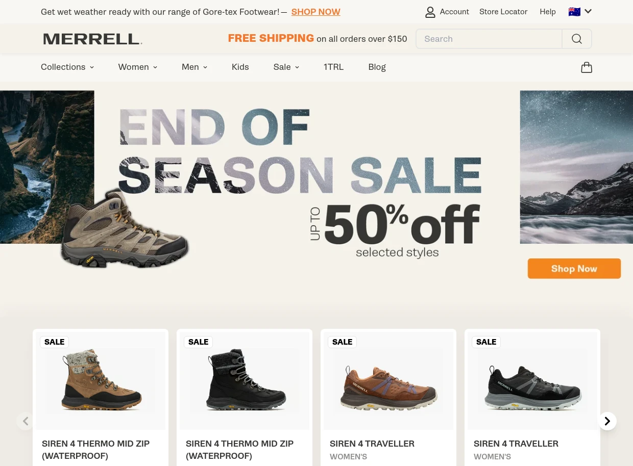 Merrell website