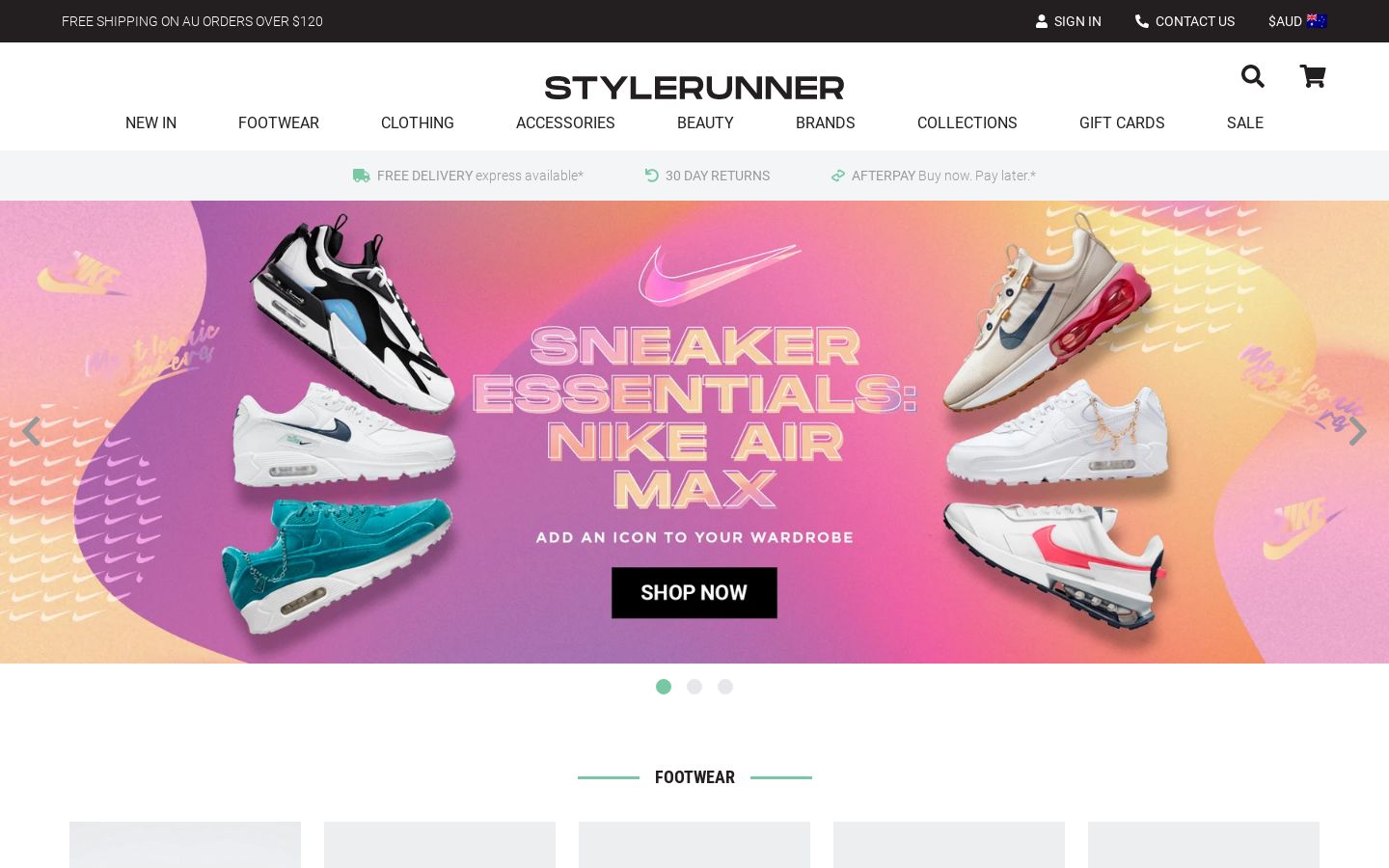 Stylerunner website shown on desktop