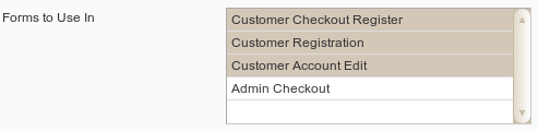 Screenshot of the forms to use in control