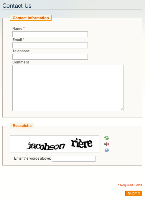 recaptcha magento theme